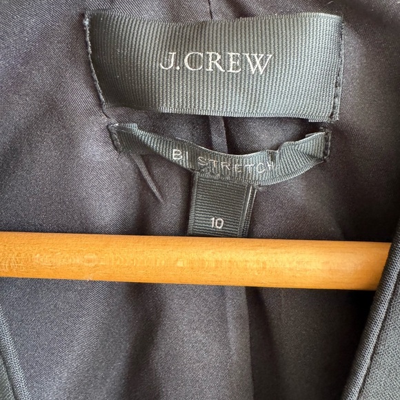 J. Crew wool Collarless Blazer Jacket in Italian Stretch Black Sz 10 Style E4776 - Picture 6 of 7